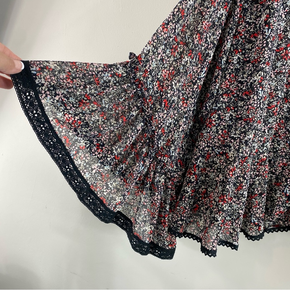 Free People Floral Blouse - Black and Red - Picture 4 of 12